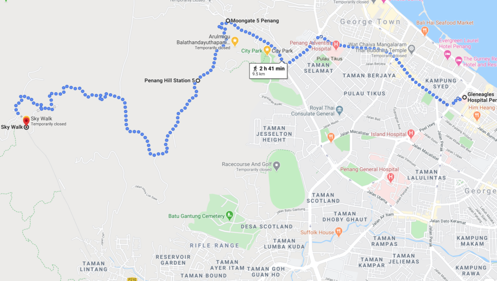 Malaisie Penang Hill google carte