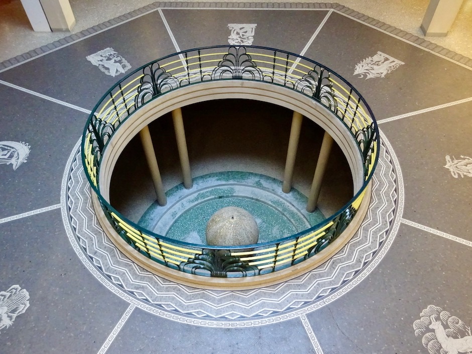 France Aix-Les-Bains Petriaux thermal bath stone fountain