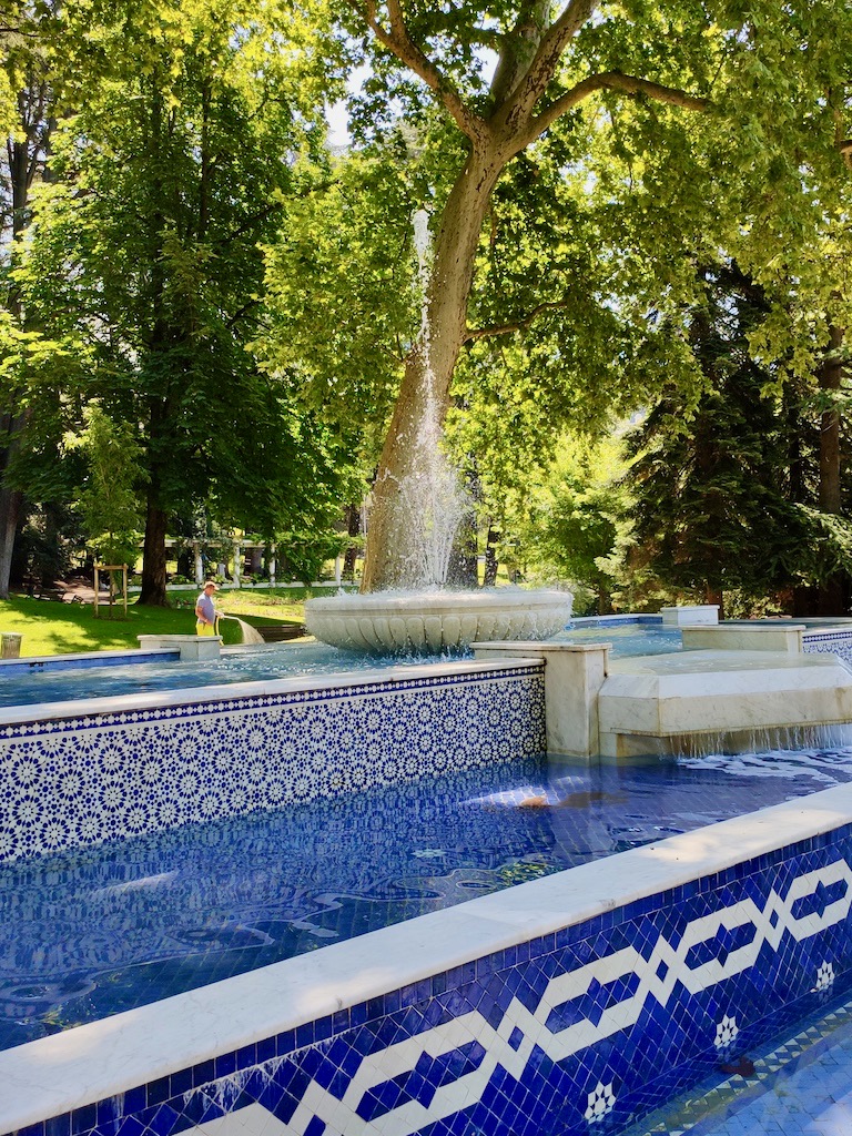 France Aix Les Bains Thermal park marocain fountain jet