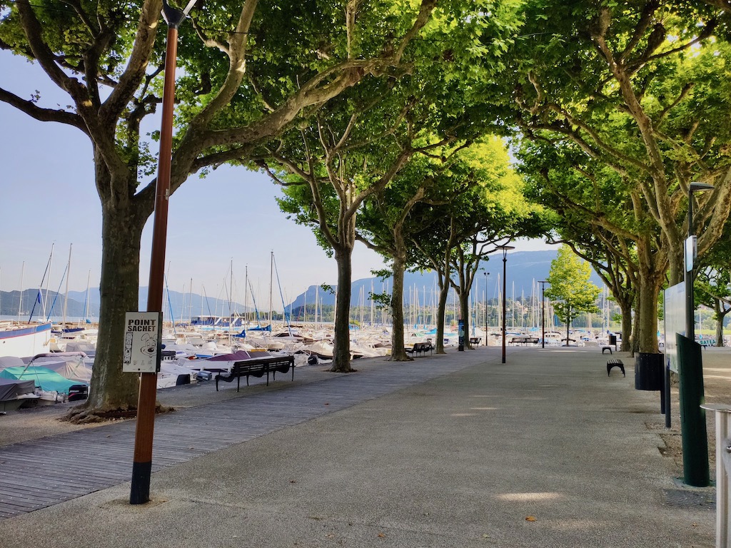 France Aix les Bains Small port alley Bourget lake