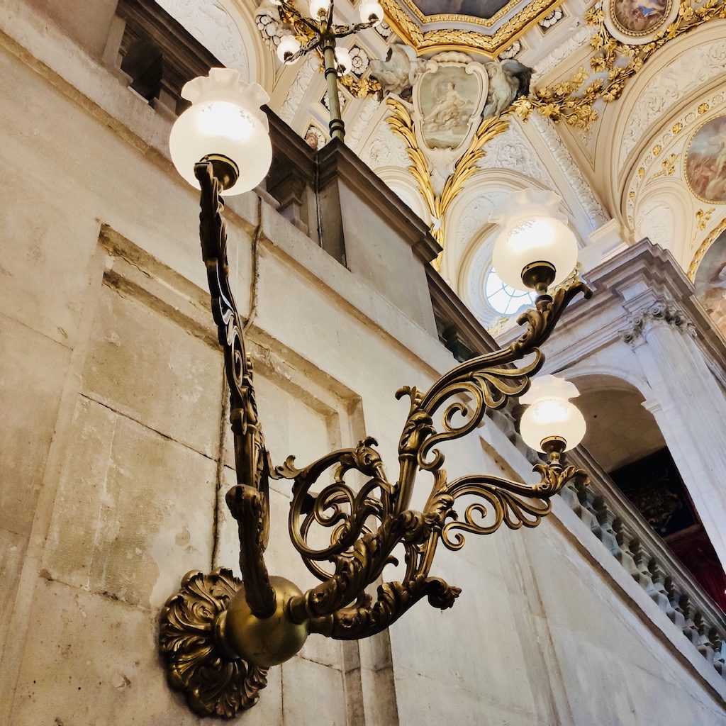 Spain Madrid Royal Palace mural lamp hall